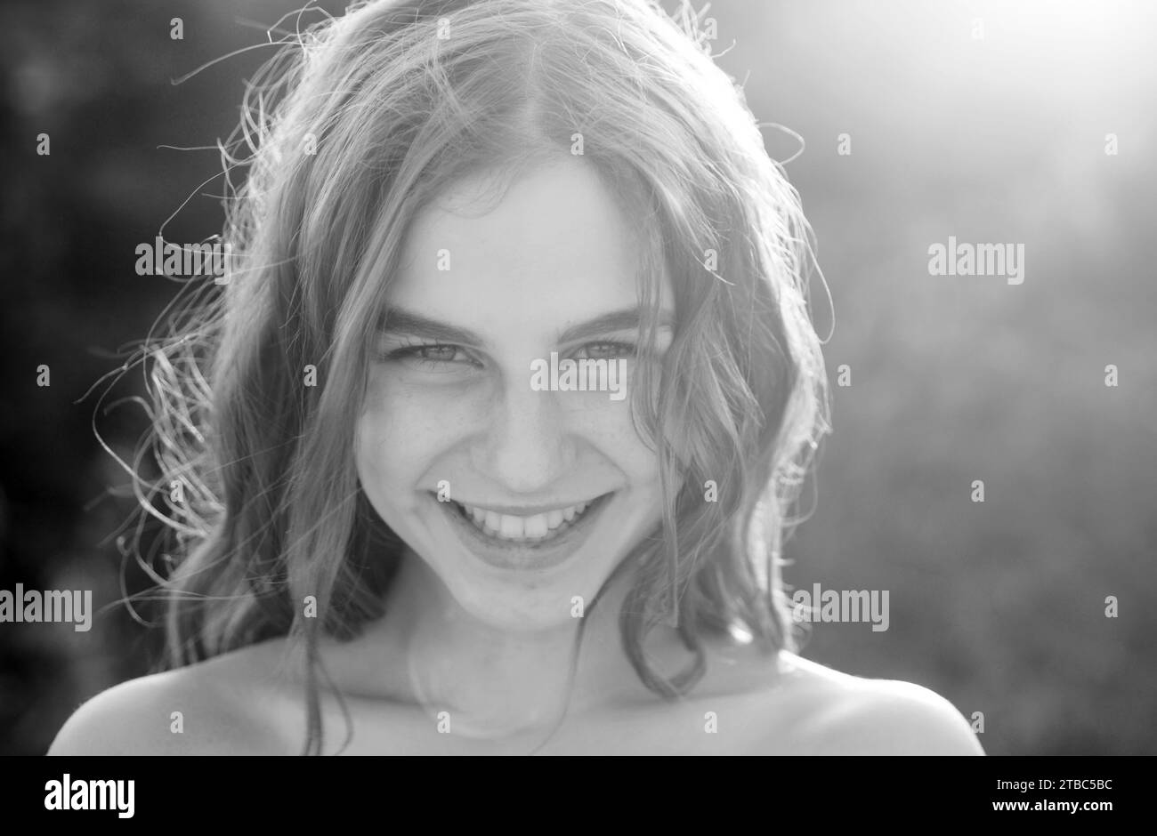 Portrait of beautiful young woman. Outdoor portrait of a cute girl