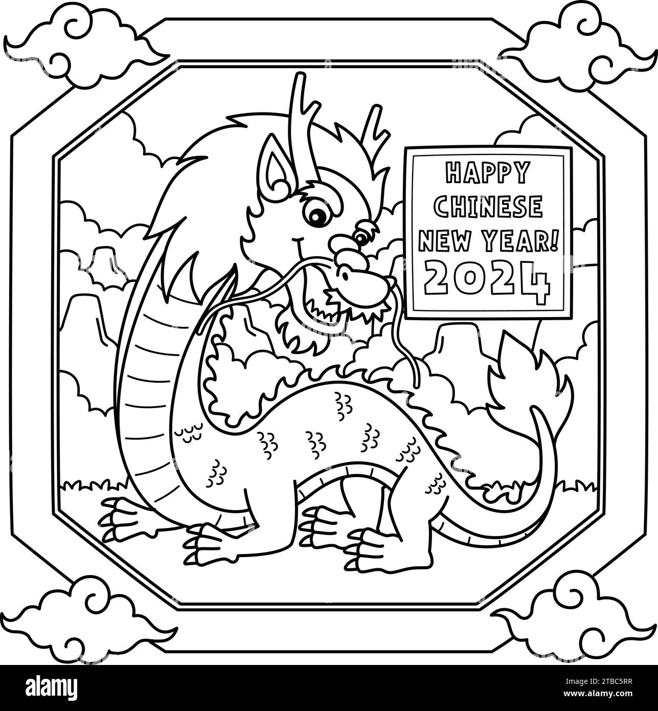 happy chinese new year colouring pages