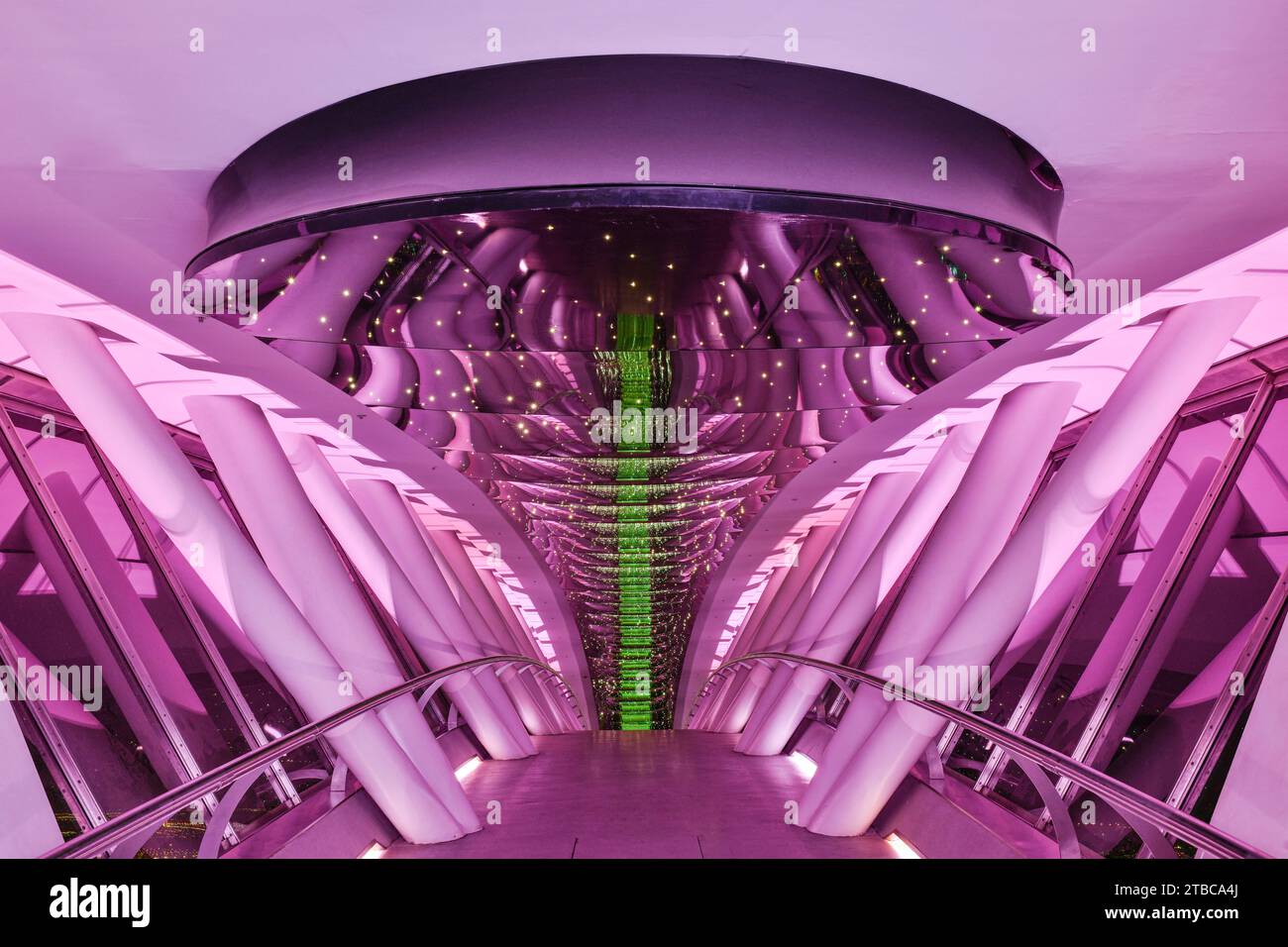 Laser show on Kingdom Centre in Riyadh, Saudi Arabia on October 29