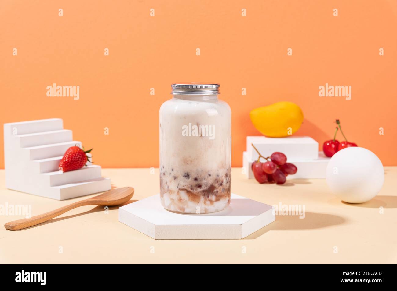 Coconut Milk Red Bean juice Stock Photo Alamy