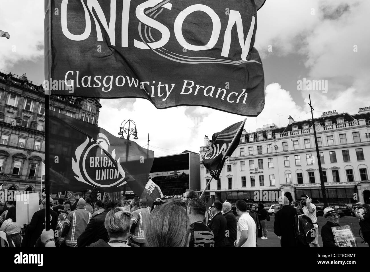 Scottish Fire Brigade Union Rally Glasgow Stock Photo