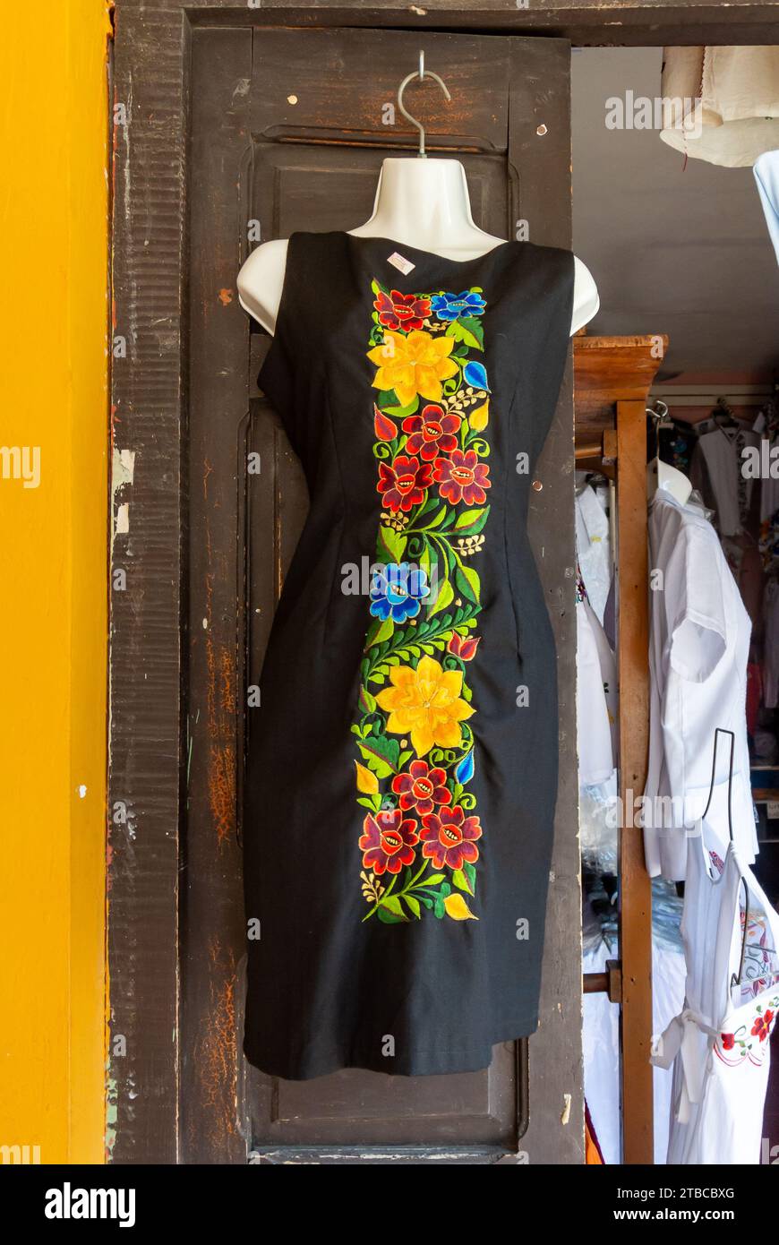 Valladolid, Yucatan, Mexico, Traditional dress with embroideries 