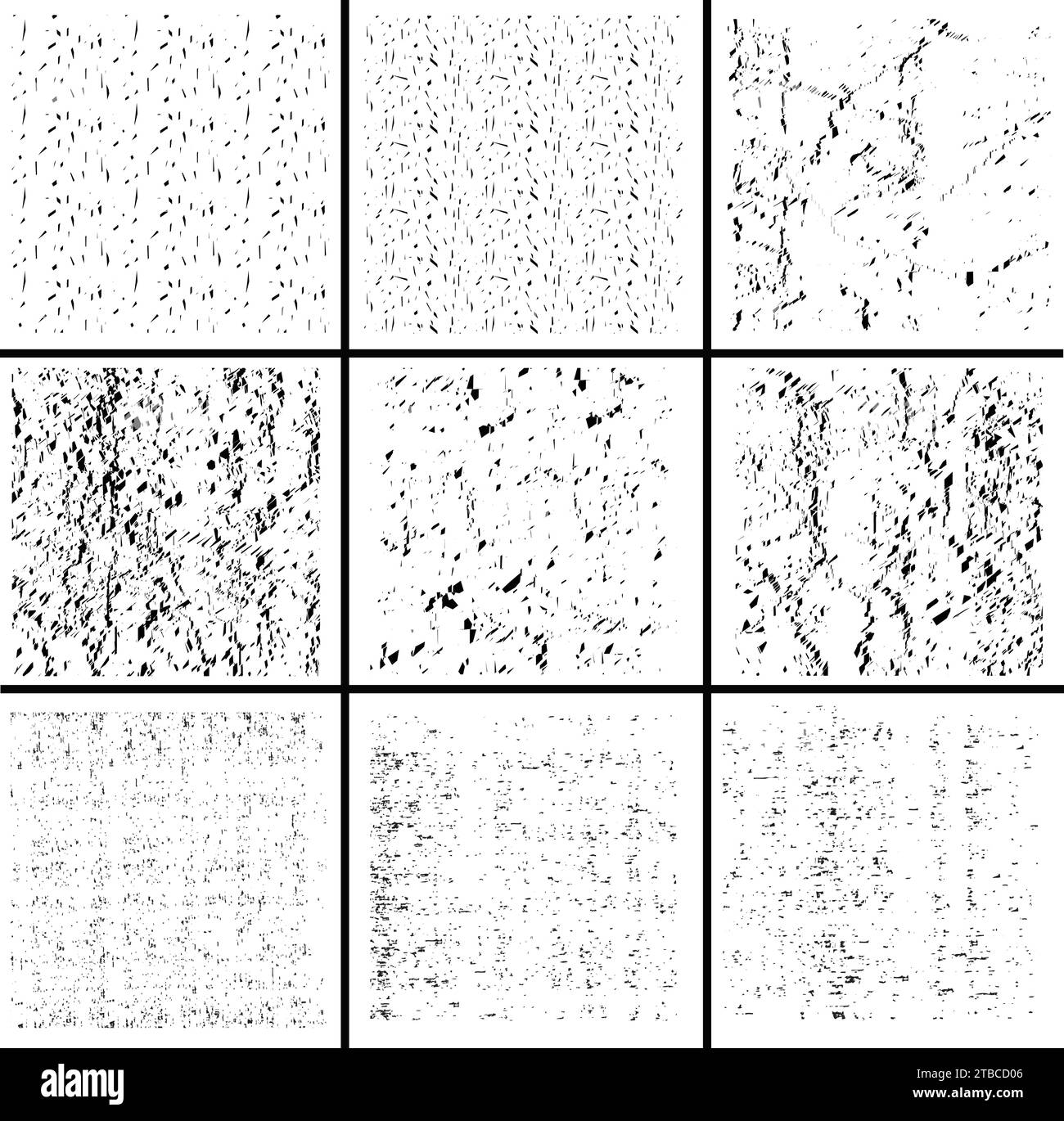 Dirty Grunge Textures Vector Set vector detailed Grunge Images texture black. Dark weathered overlay pattern sample on transparent Stock Vector