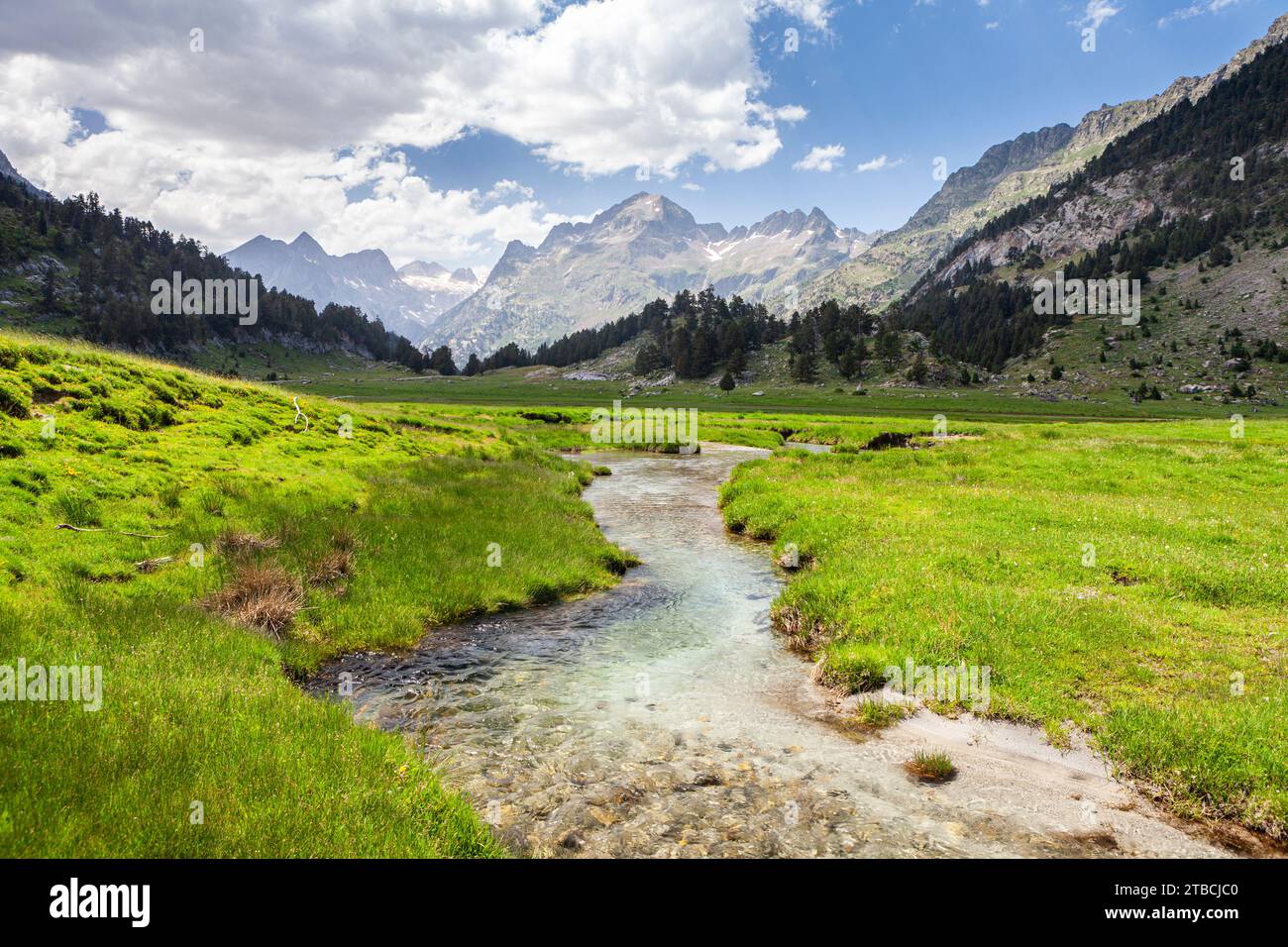 Plan d'Estan, Benasque valley, Natural Park Posets Maladeta, Huesca, Spain Stock Photo