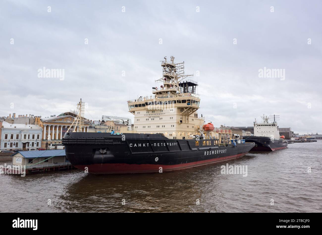 Saint Petersburg, Russia - December 23, 2015: Saint-Petersburg, diesel-electric icebreaker of project 21900 serial number 602 Stock Photo