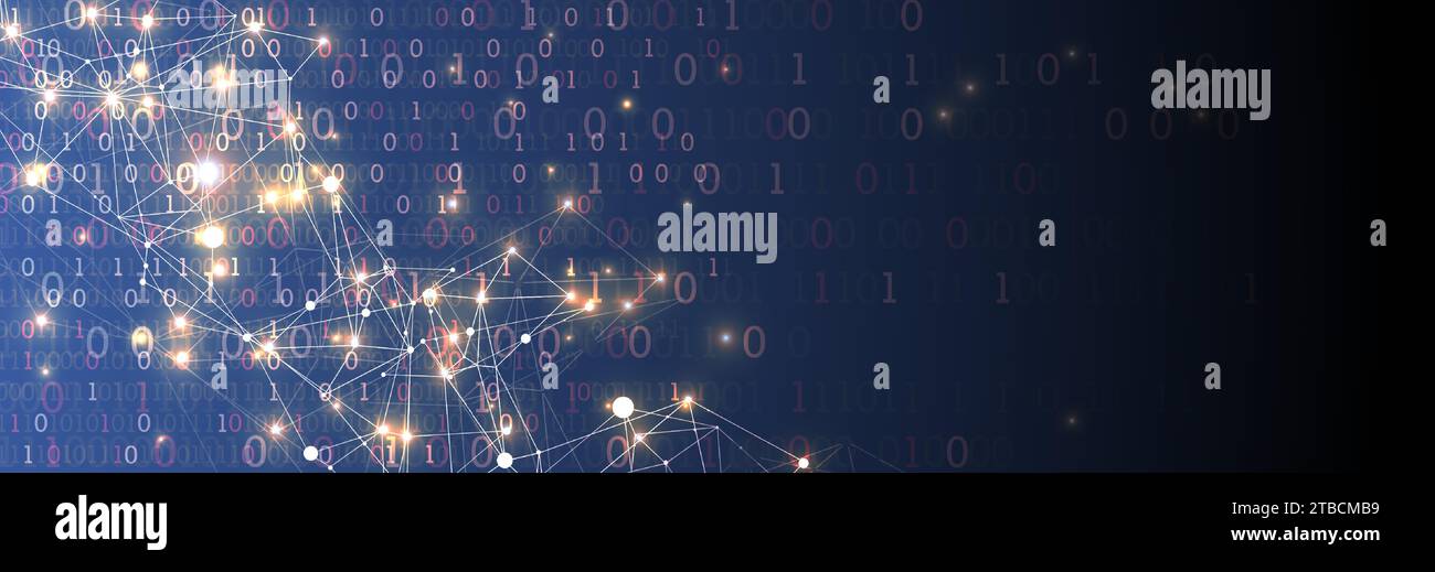 Technology background. Big data concept. Binary computer code. Hand ...