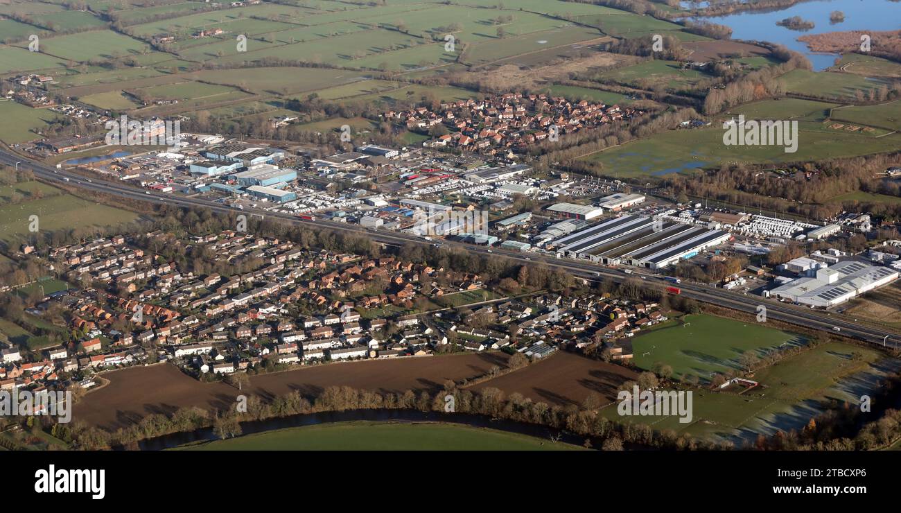 aerial view of industry at Brompton on Swale near Catterick, North