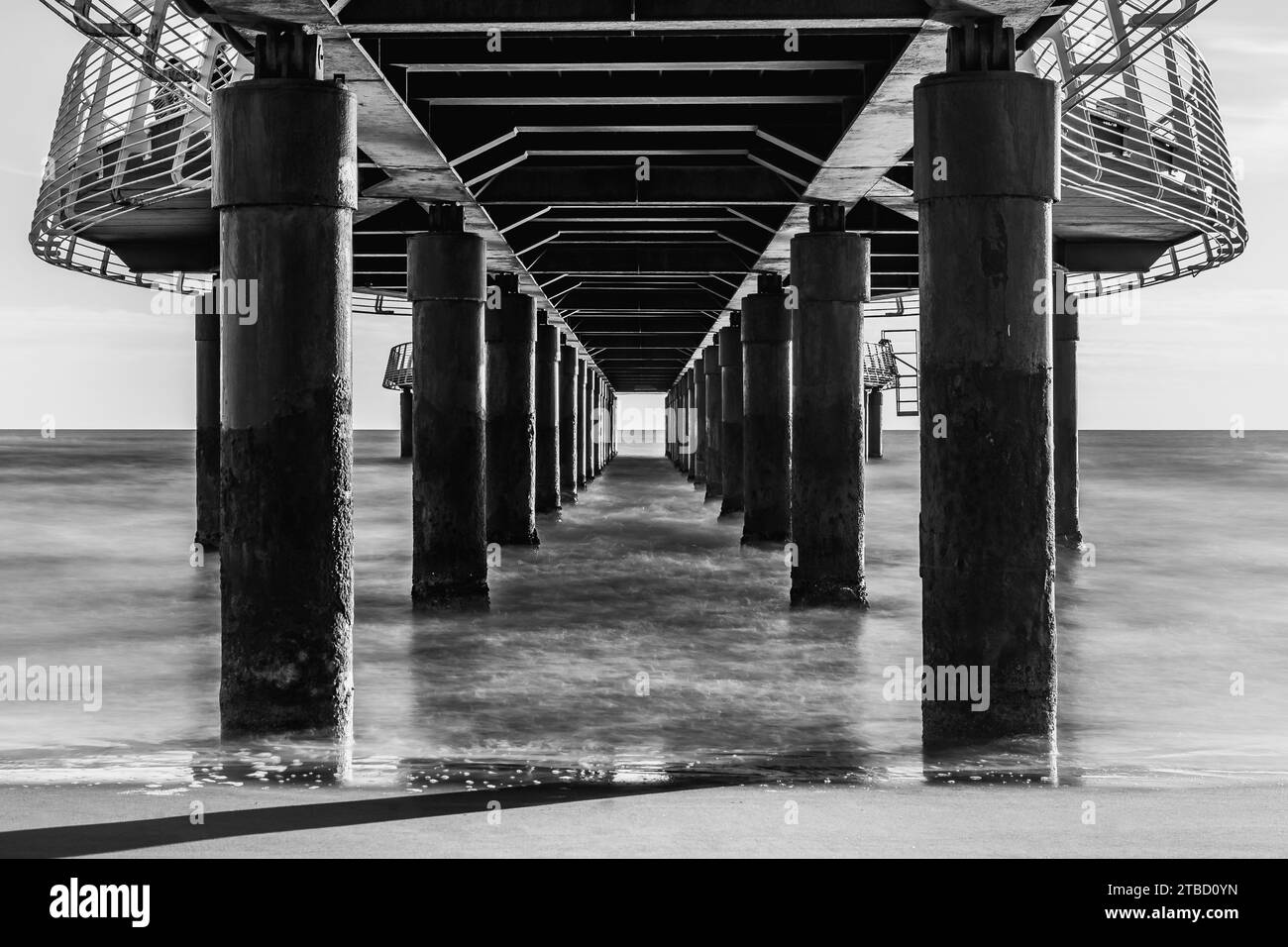 Symmetry at the pier Stock Photo
