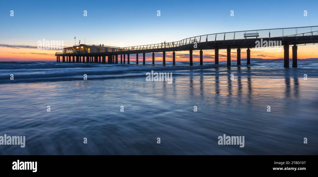Twilight at the pier Stock Photo