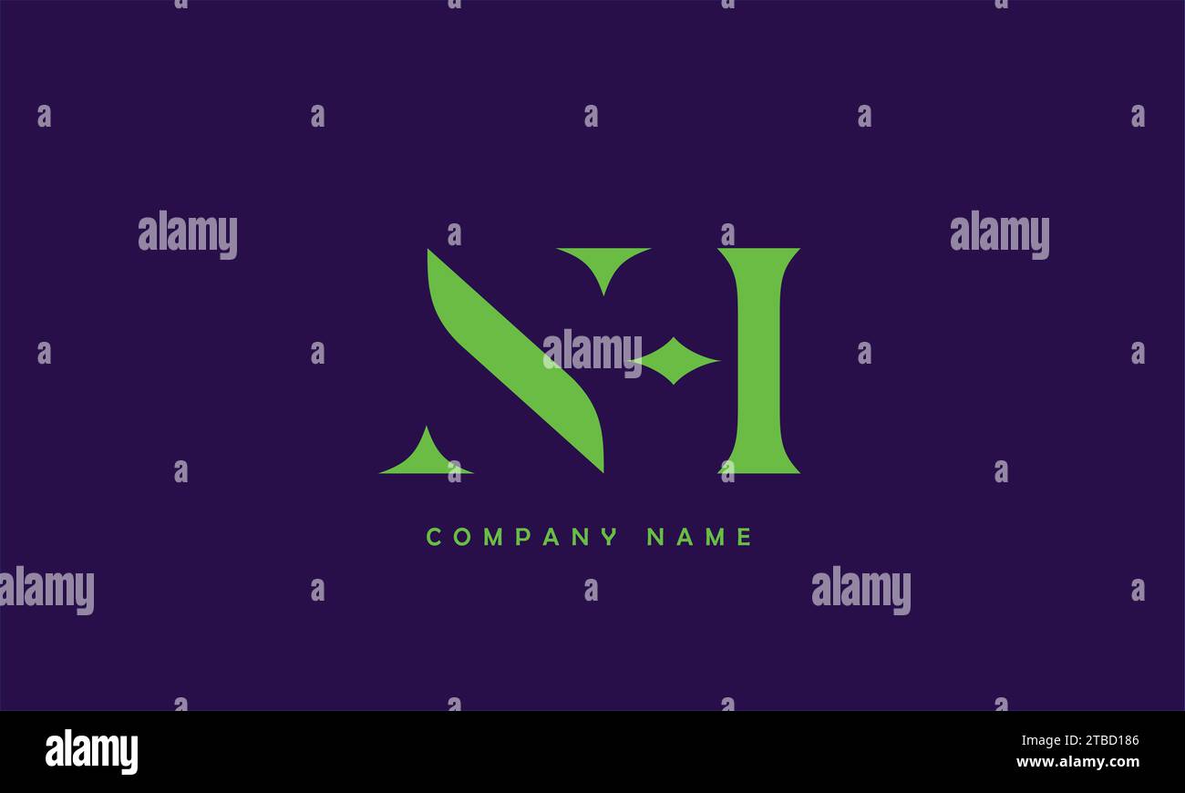 NH, HN Abstract Letters Logo Monogram Stock Vector