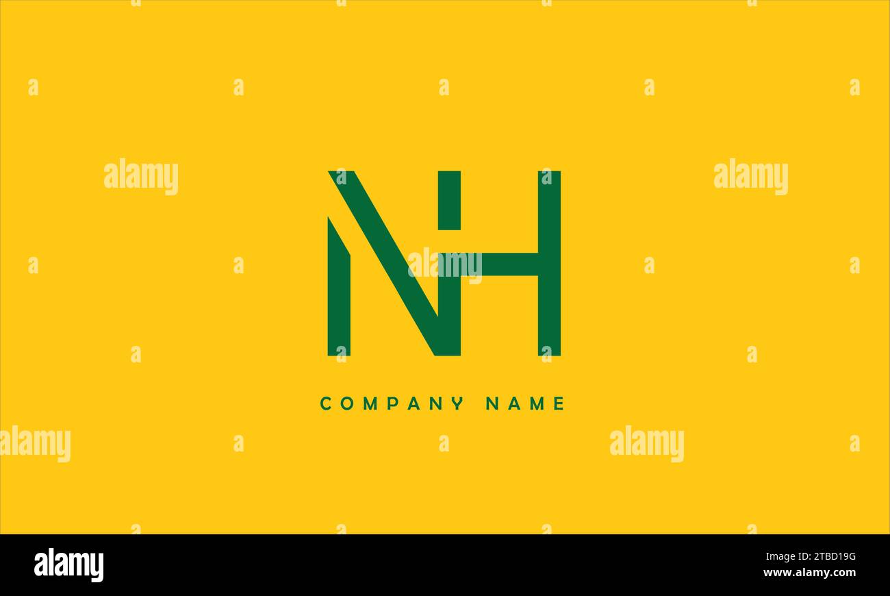 NH, HN Abstract Letters Logo Monogram Stock Vector