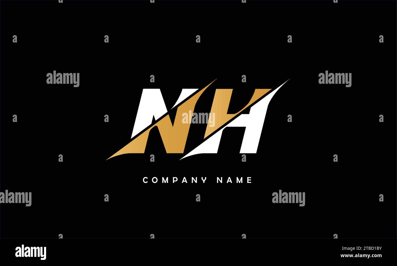 NH, HN Abstract Letters Logo Monogram Stock Vector