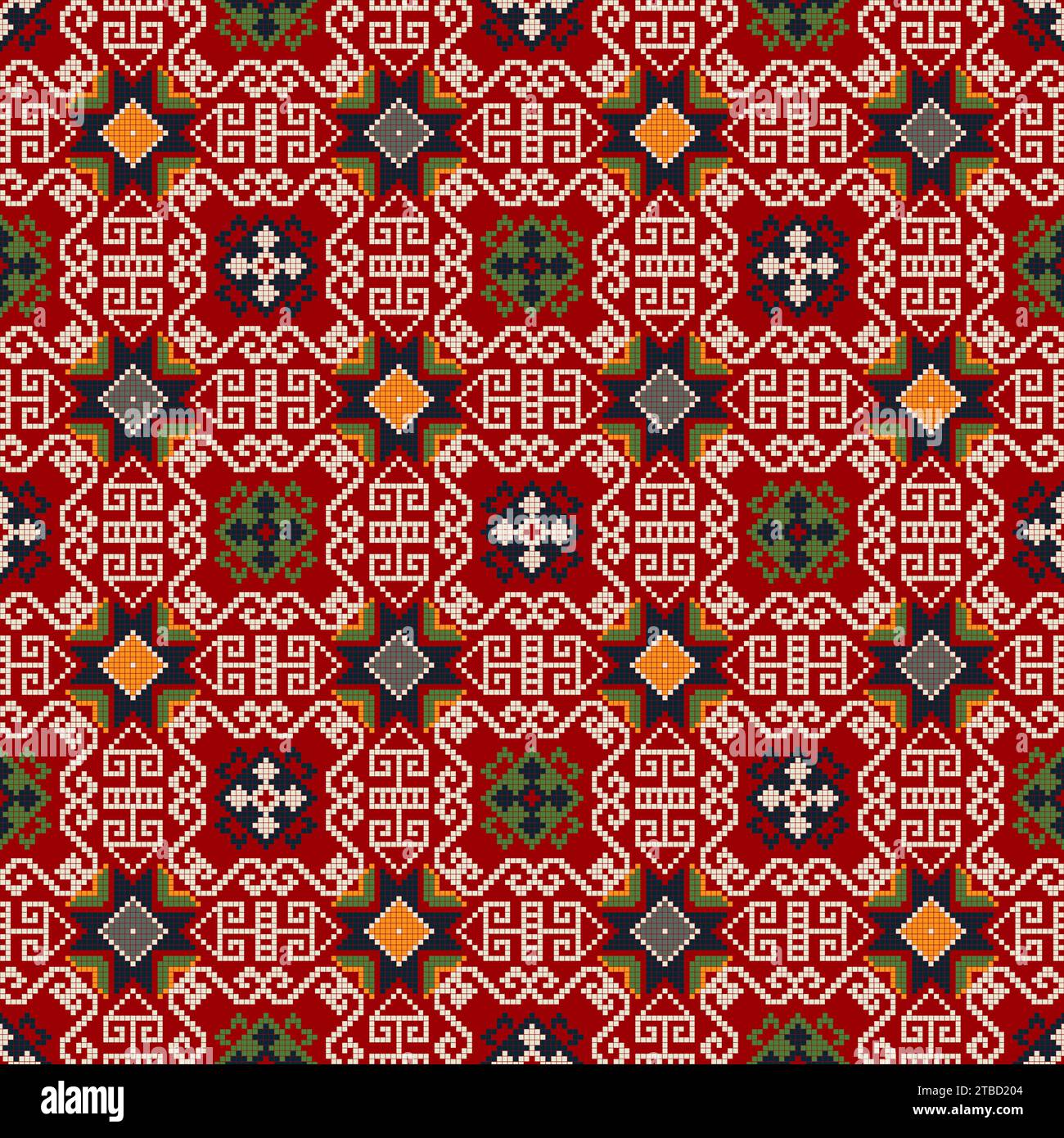 Traditional Georgian folk art embroidery vector pattern Stock Vector ...