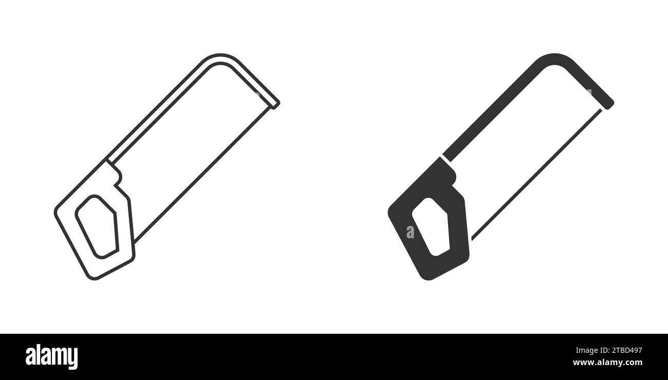 Hacksaw for metal icon. Hand metal saw symbol. Vector illustration Stock Vector