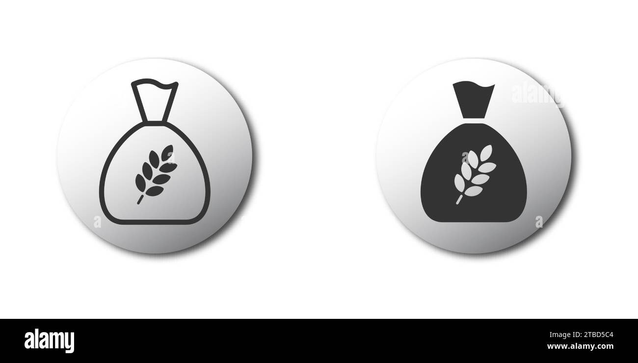 Bag of wheat line and glyph icon. Bag of grain. Vector illustration Stock Vector