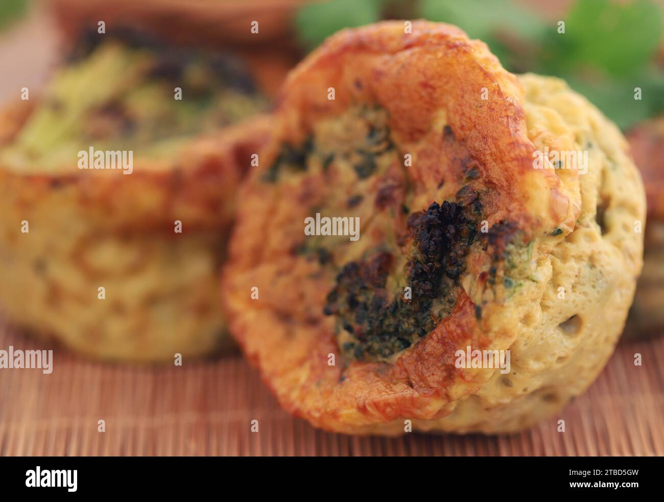 Vegetable egg muffin freshly prepared Stock Photo