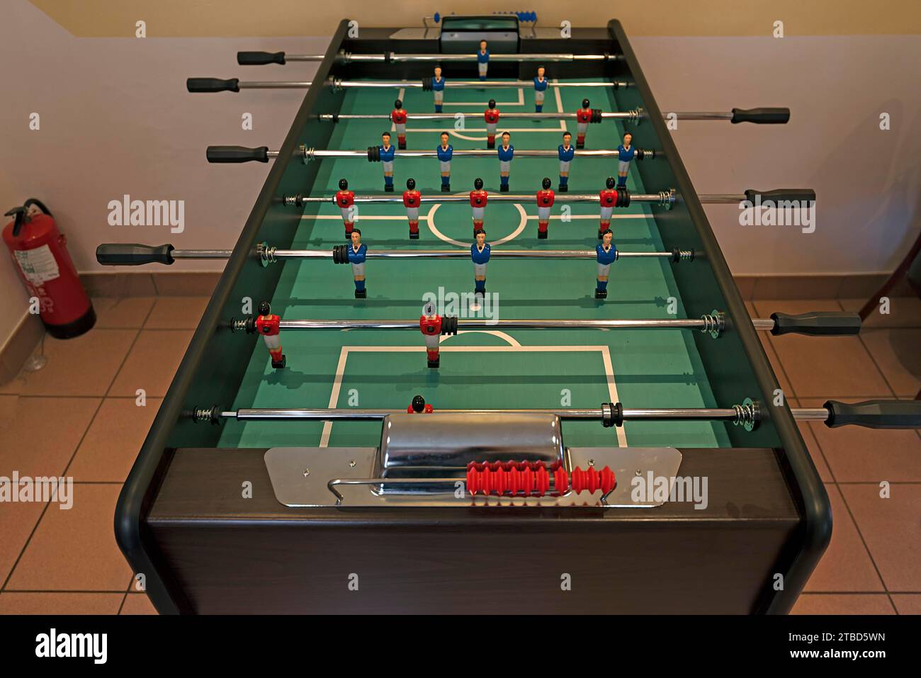 Foosball table in a leisure room, Bavaria, Germany Stock Photo