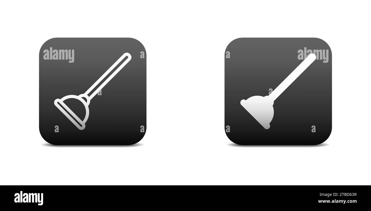 Plunger icon. Flat and linear design. Vector illustration Stock Vector