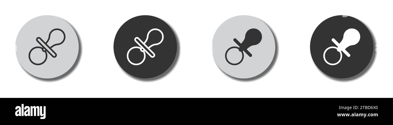 Pacifier icons. Nipple flat icon. Vector illustration Stock Vector