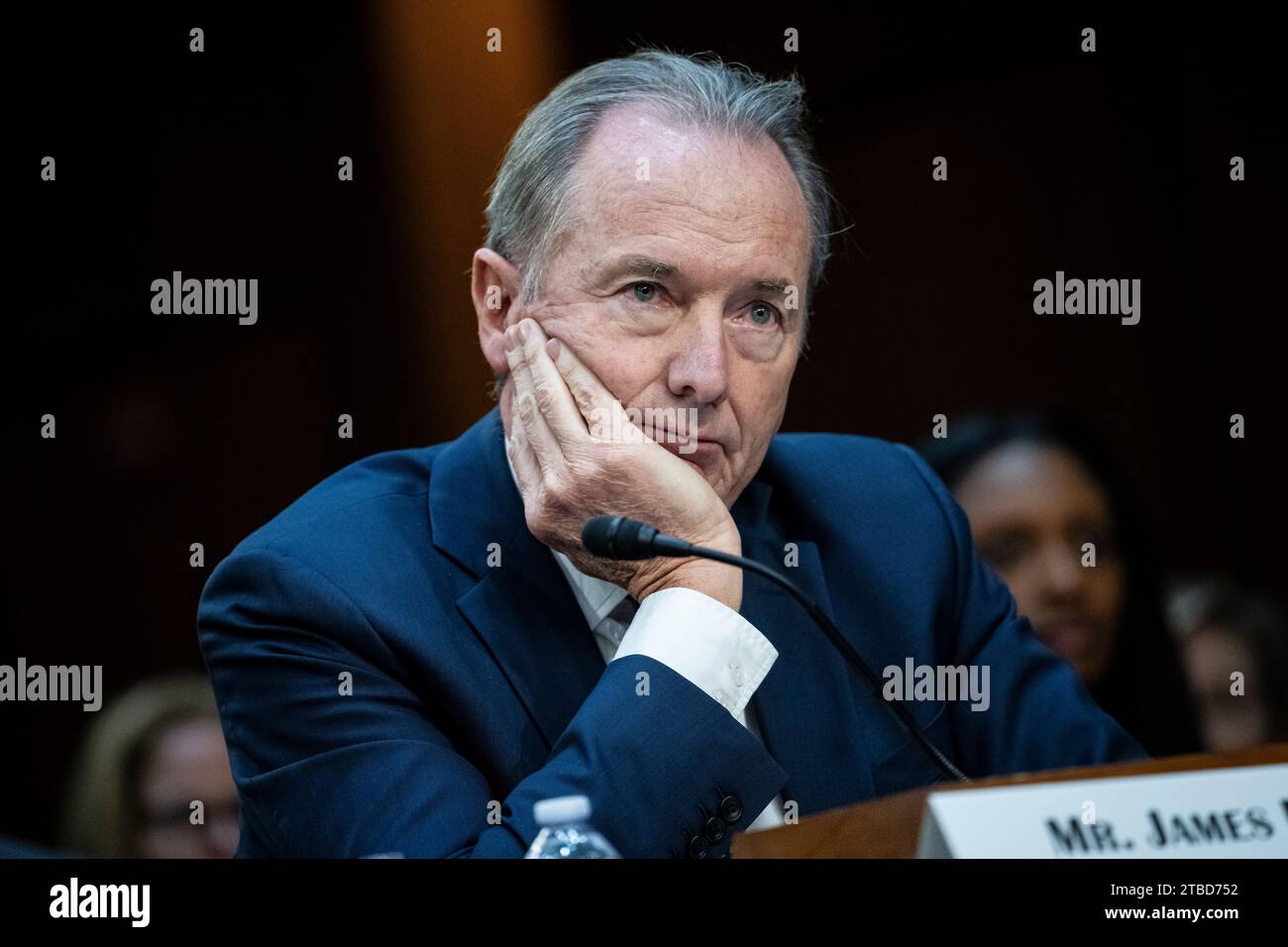 Washington, USA. 06th Dec, 2023. Morgan Stanley CEO James Gorman testifies with other bank executives during a Senate Banking, Housing, and Urban Affairs Committee hearing on oversight of Wall Street firms, at the U.S. Capitol, in Washington, DC, on Wednesday, December 6, 2023. (Graeme Sloan/Sipa USA) Credit: Sipa USA/Alamy Live News Stock Photo