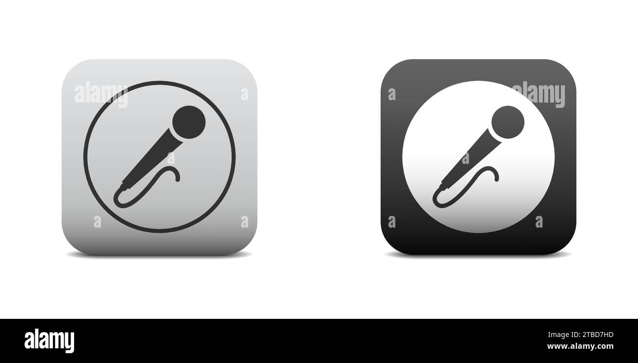 Microphone icon. Flat vector illustration Stock Vector