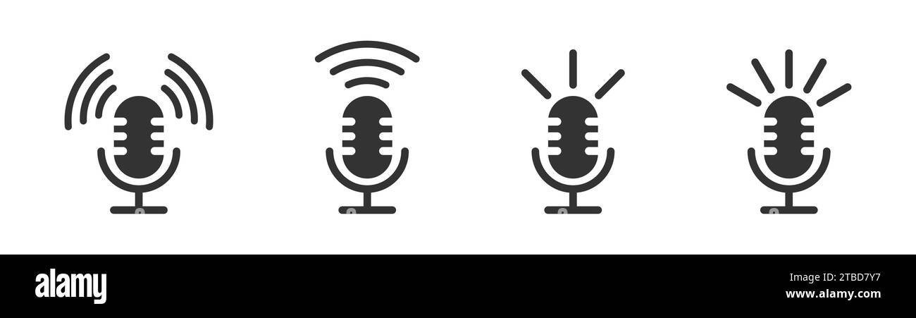 Podcaster icon. Microphone icon. Flat vector illustration Stock Vector ...