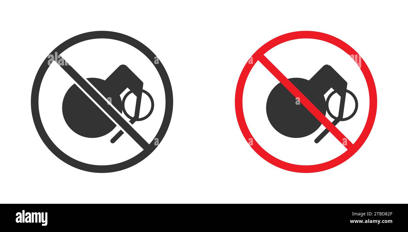 Grenade forbidden symbol. Vector illustration Stock Vector