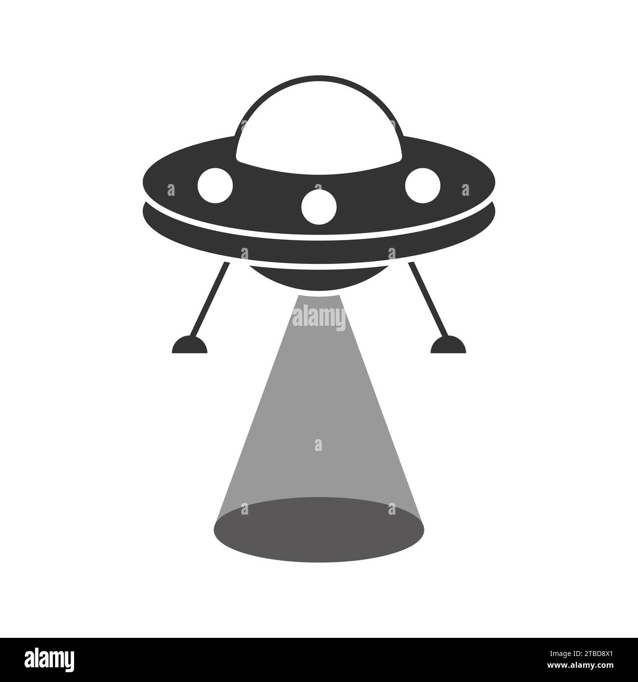 UFO flying saucer icon isolated on white background. Alien flying