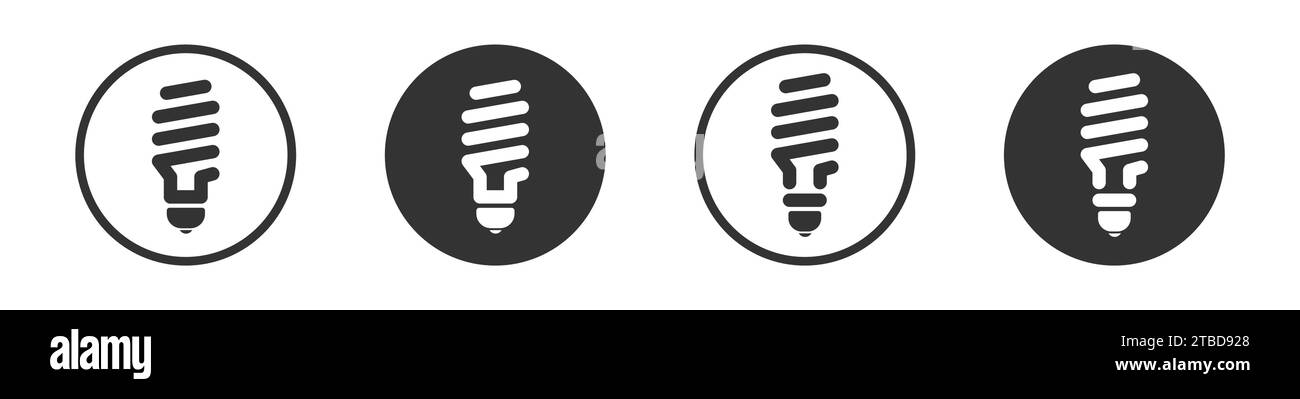 Energy saving fluorescent light bulb icon. Fluorescent lamp bulb sign icon. Vector illustration Stock Vector