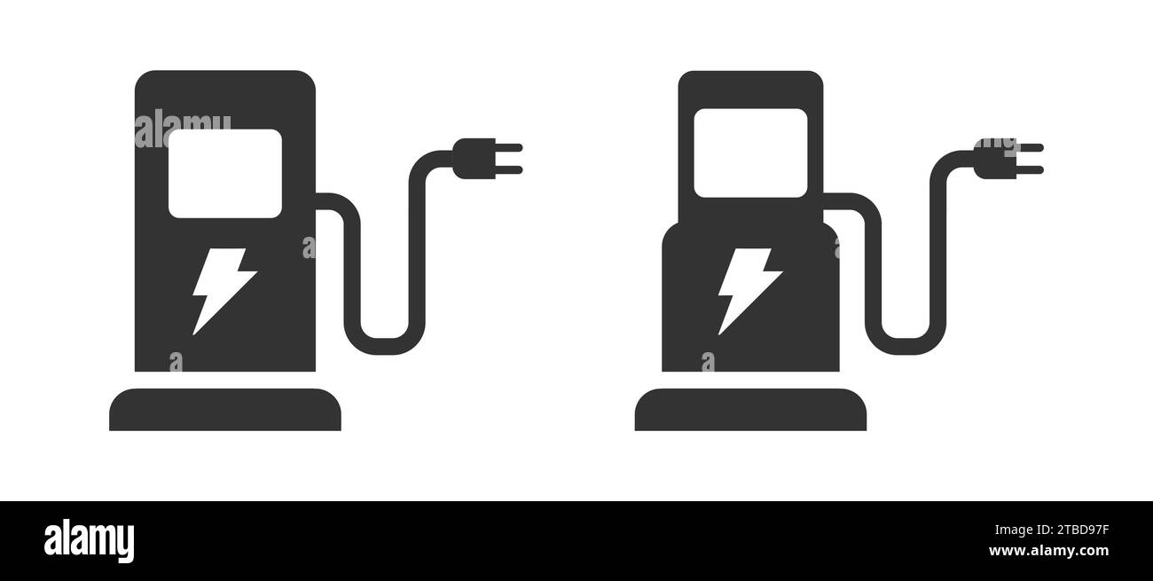 Electric car charging station icon. Vector illustration Stock Vector