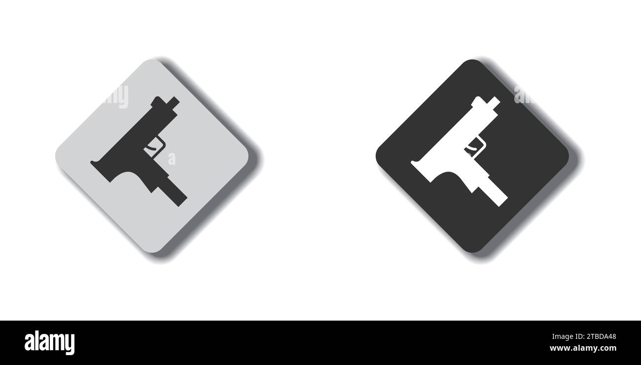 Uzi gun simple icon. Flat vector illustration Stock Vector