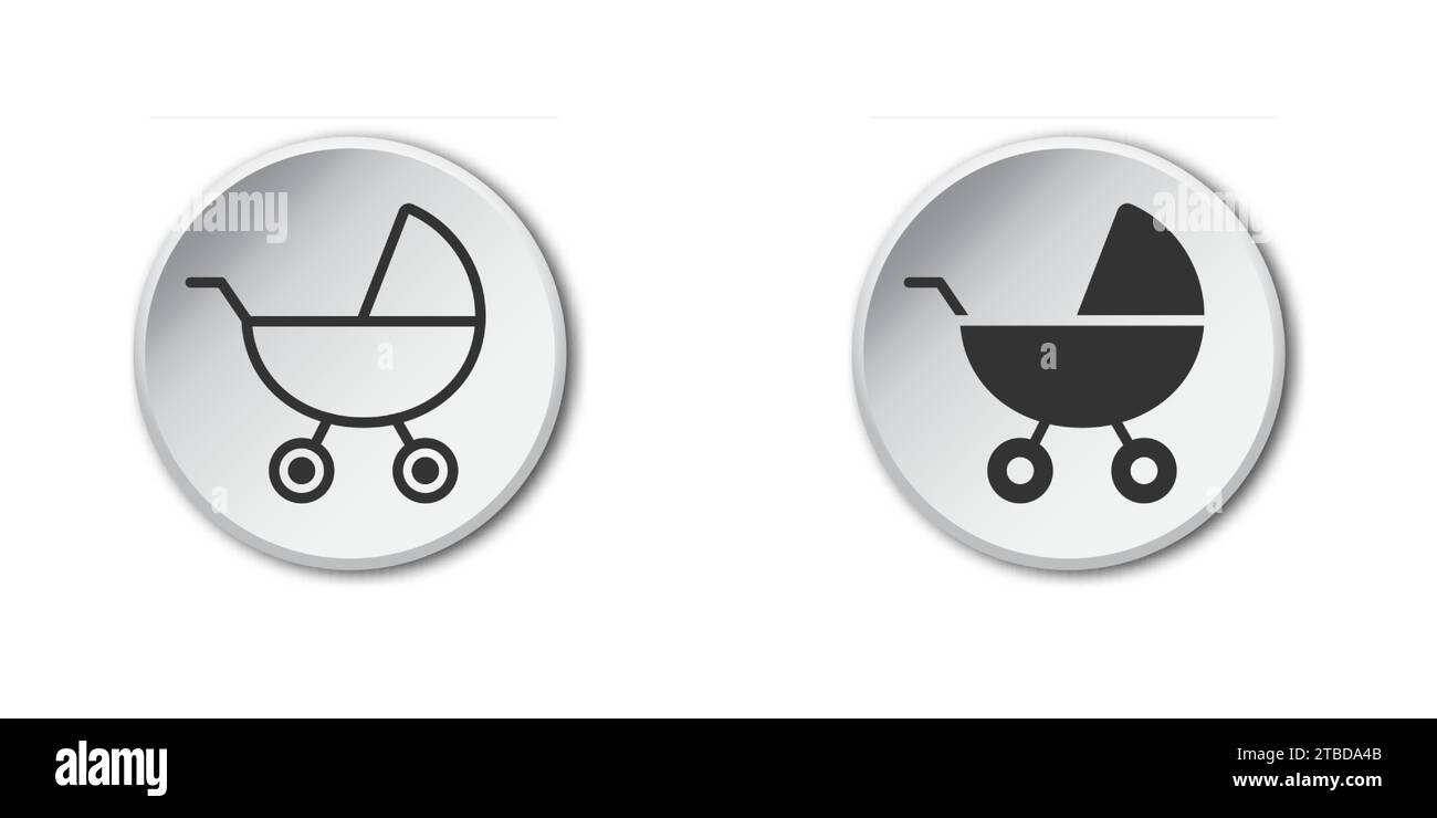 Baby stroller icon. Simple baby carriage icon. Vector illustration