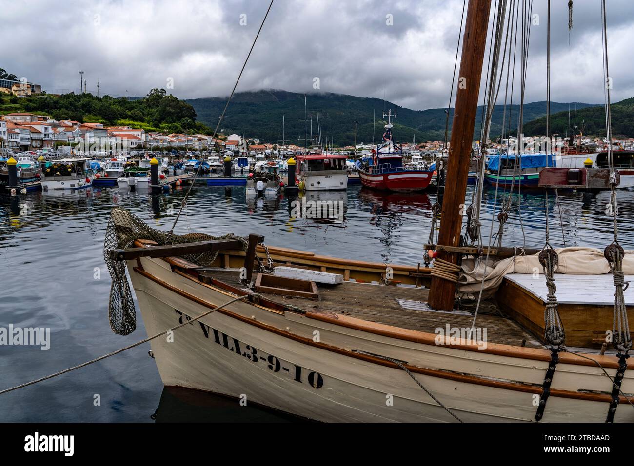 Fishing trawlers in Muros, Galicia, Spain Stock Photo