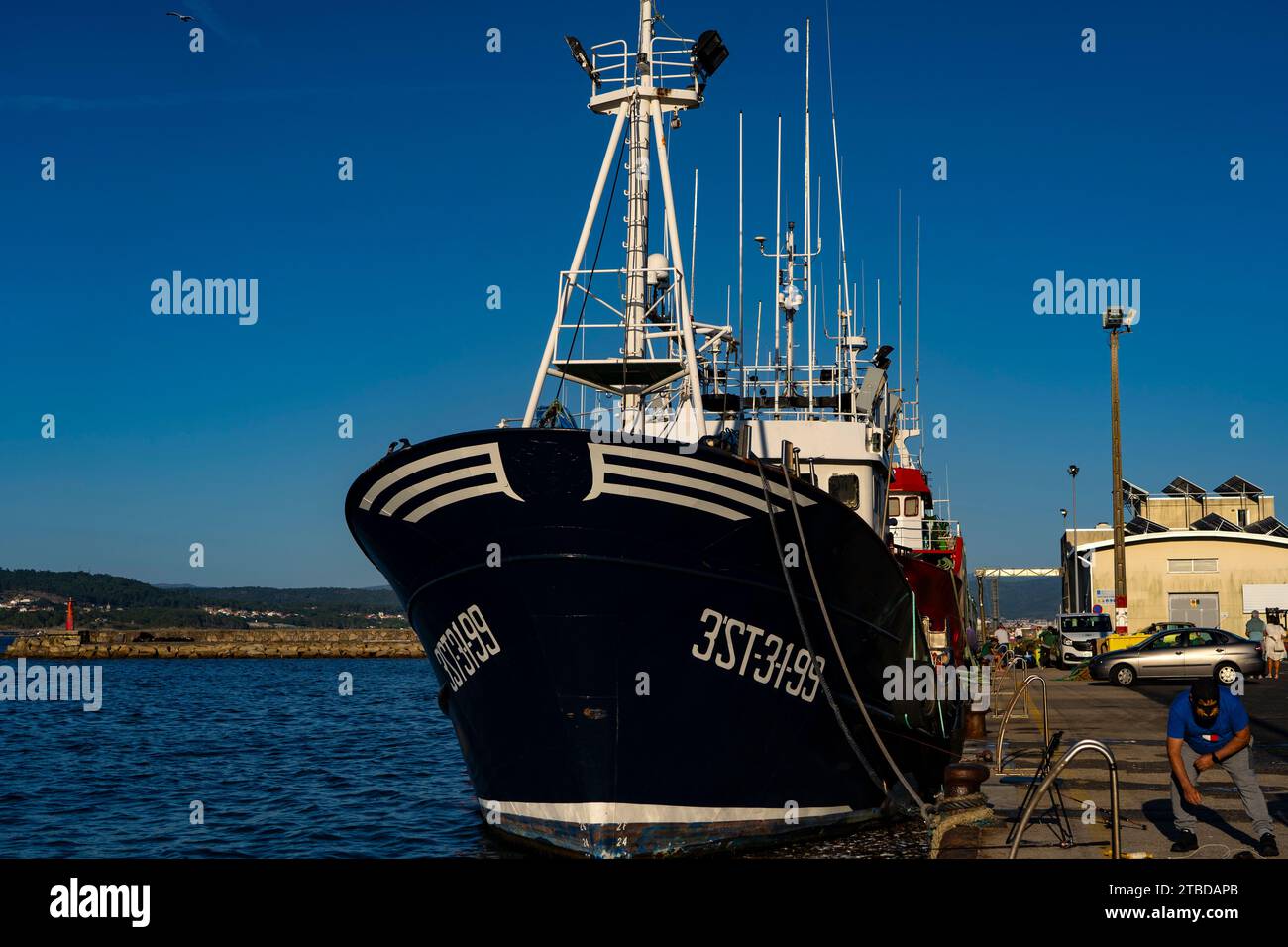 Fishing trawlers in Muros, Galicia, Spain Stock Photo