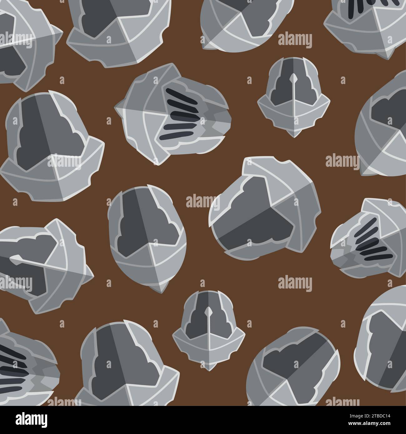 Medieval helmet icons Pattern background Vector Stock Vector