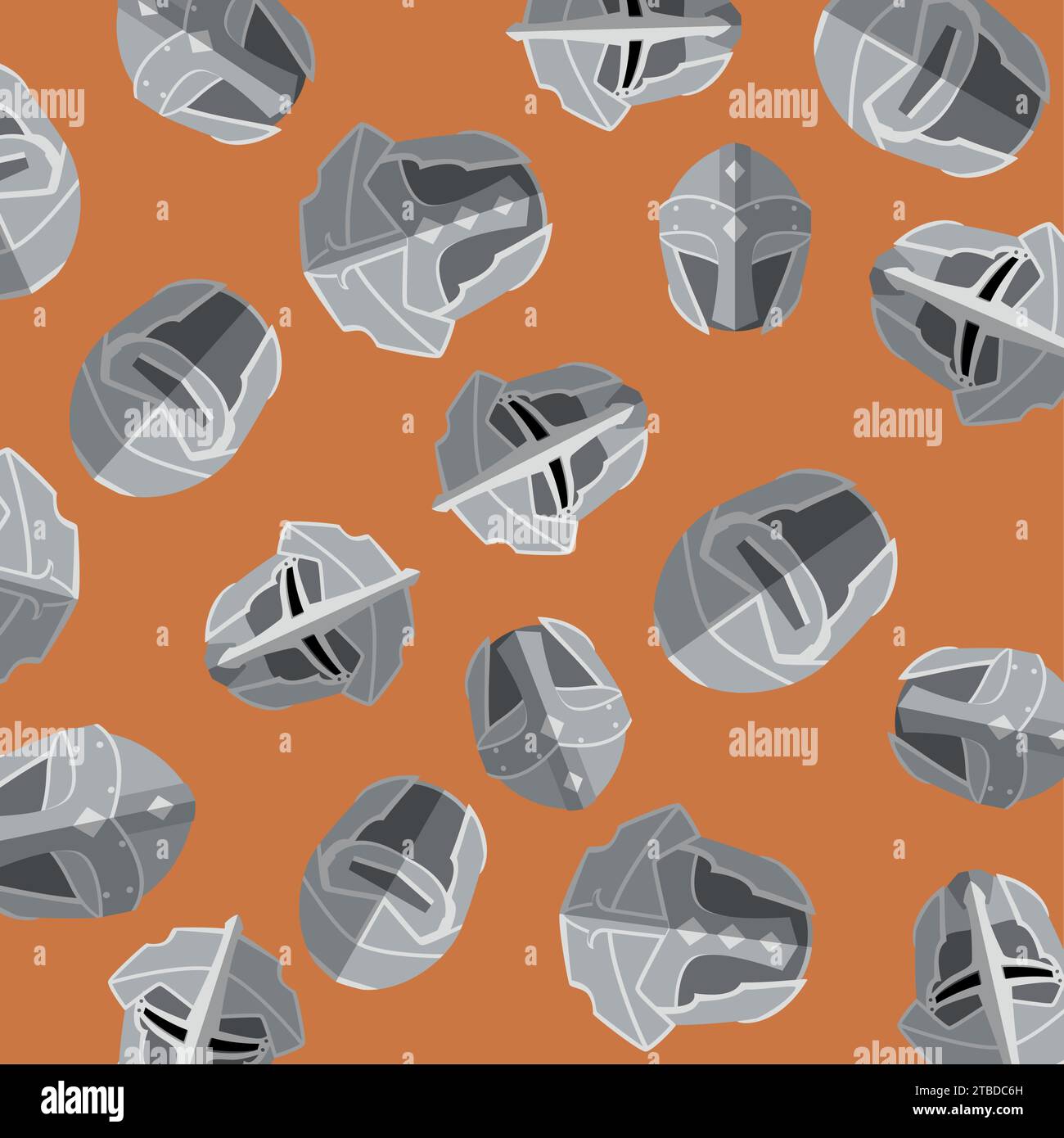 Medieval helmet icons Pattern background Vector Stock Vector
