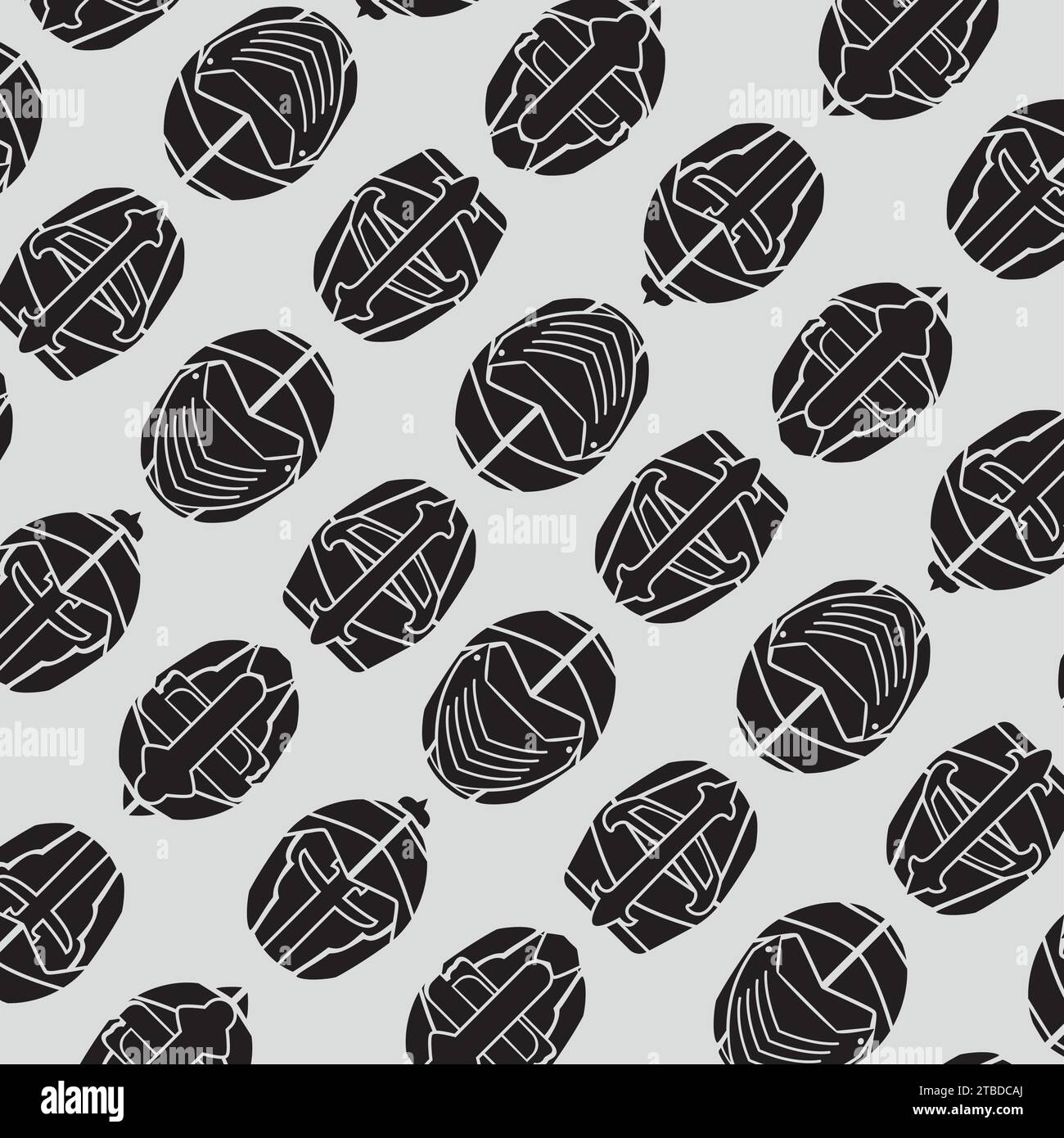 Medieval helmet icons Pattern background Vector Stock Vector