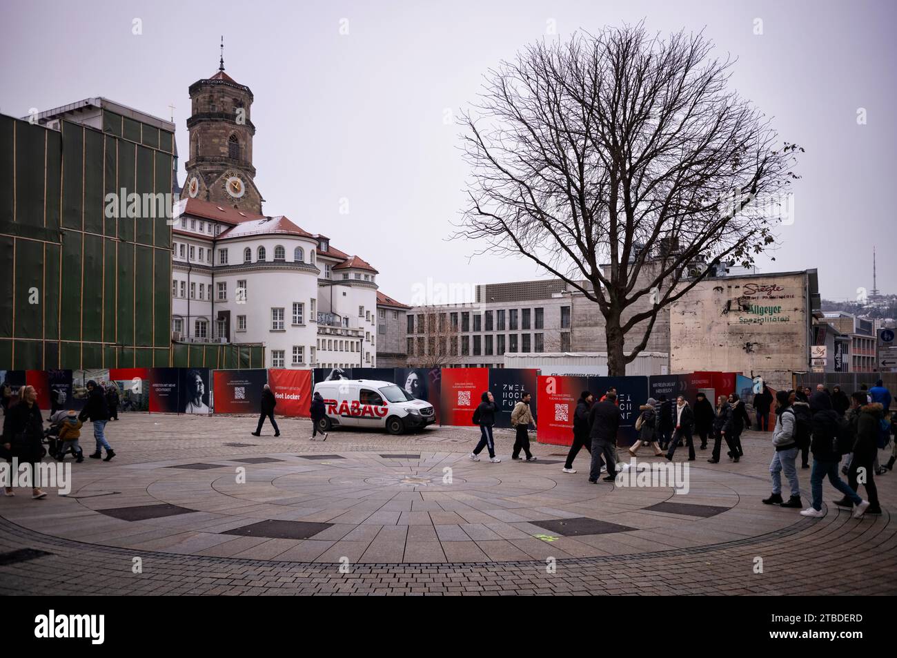 Construction site, controversial building project of Rene Benko's insolvent company Signa, ongoing insolvency proceedings, ZWEIHOCHFUeNF agency Stock Photo