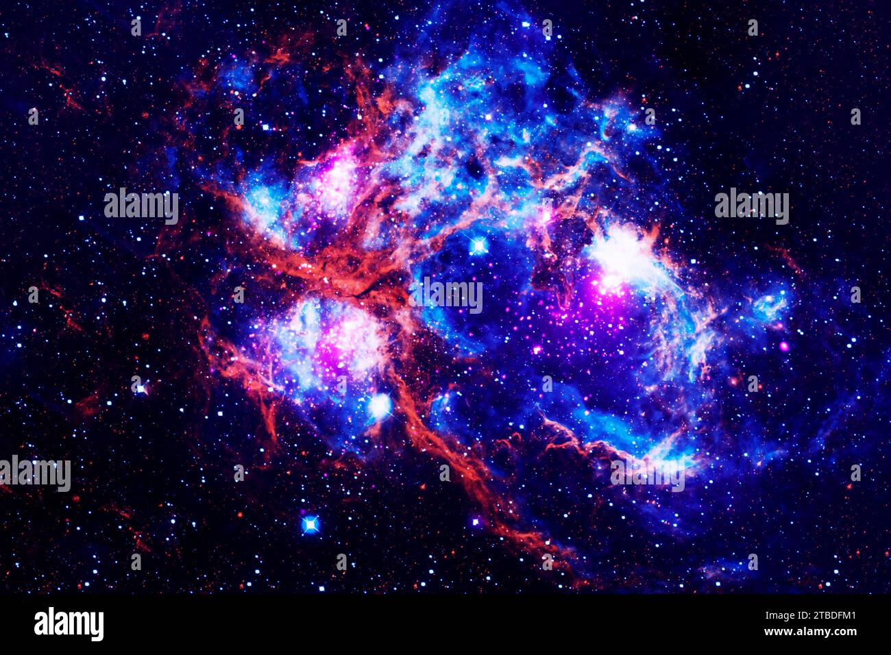 Blue cosmic nebula. Elements of this image furnished by NASA. High ...
