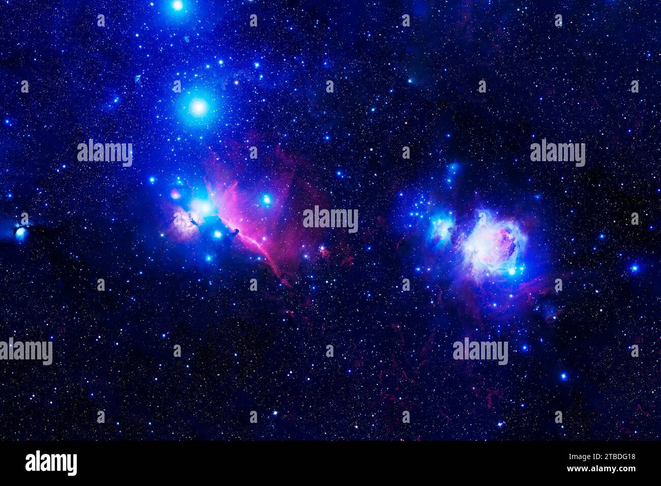 Blue cosmic nebula. Elements of this image furnished by NASA. High ...