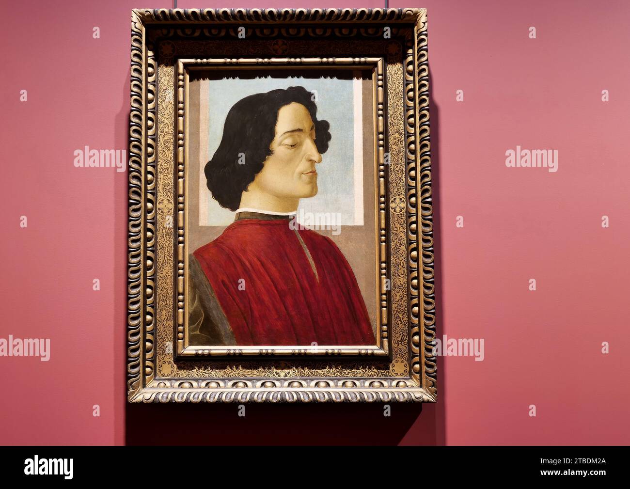 Sandro Botticelli portrait of Giuliano De Medici exhibited at Accademia Carrara in Bergamo, Lombardy, Italy Stock Photo