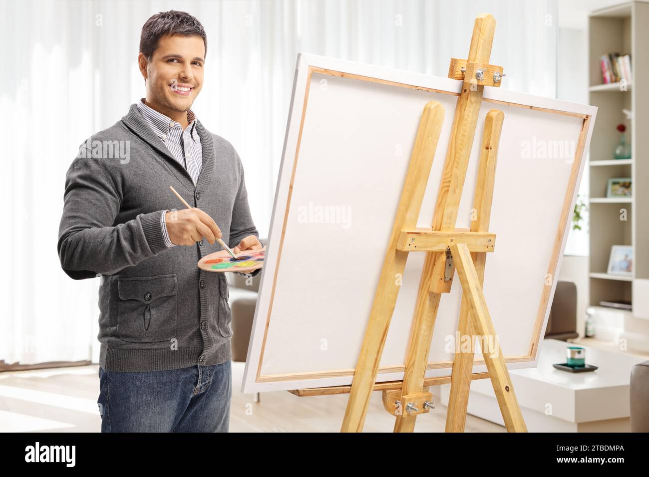 Man easel paint hi-res stock photography and images - Alamy