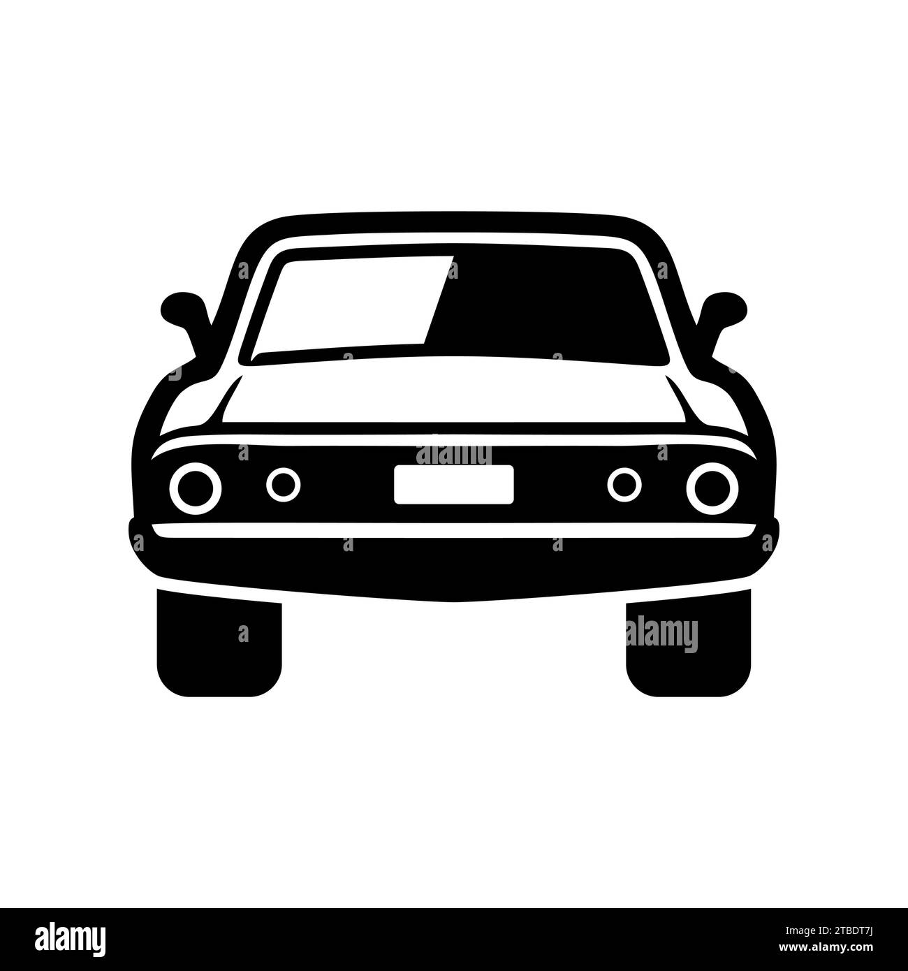 Car black icon front view. Vehicle automobile. Car silhouette face ...