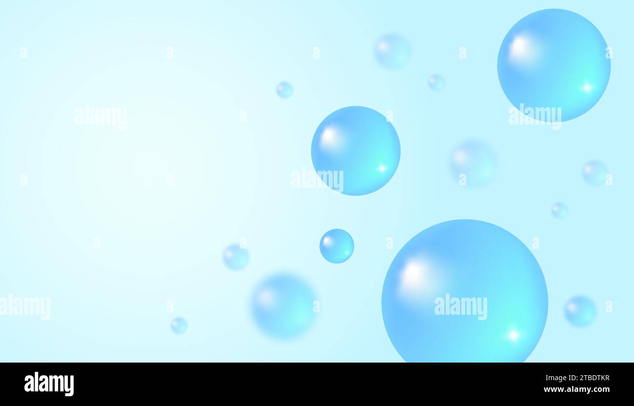 Vector abstract background with water bubbles. Trendy vector background in realistic style. Stock Vector