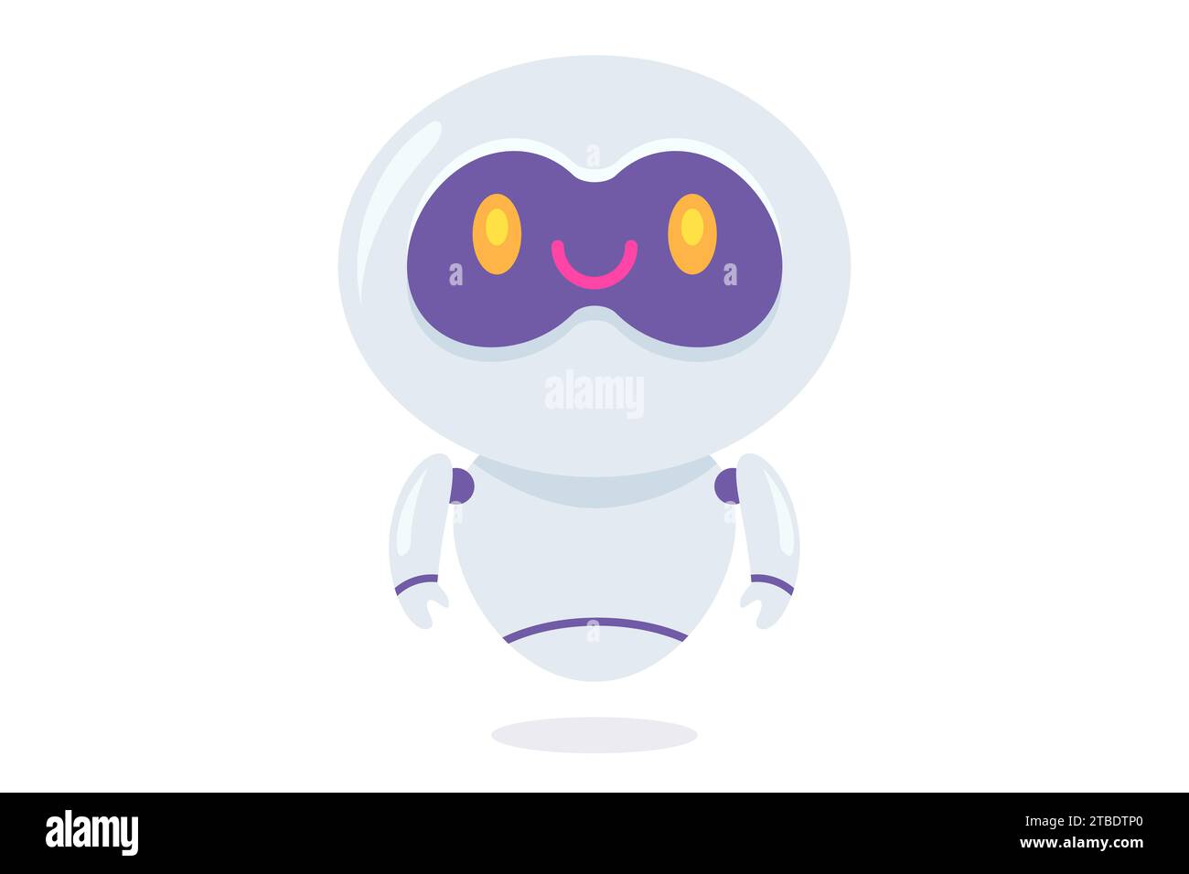 Vector illustration of cute robot. Vector icon for chatbot in flat style. Stock Vector