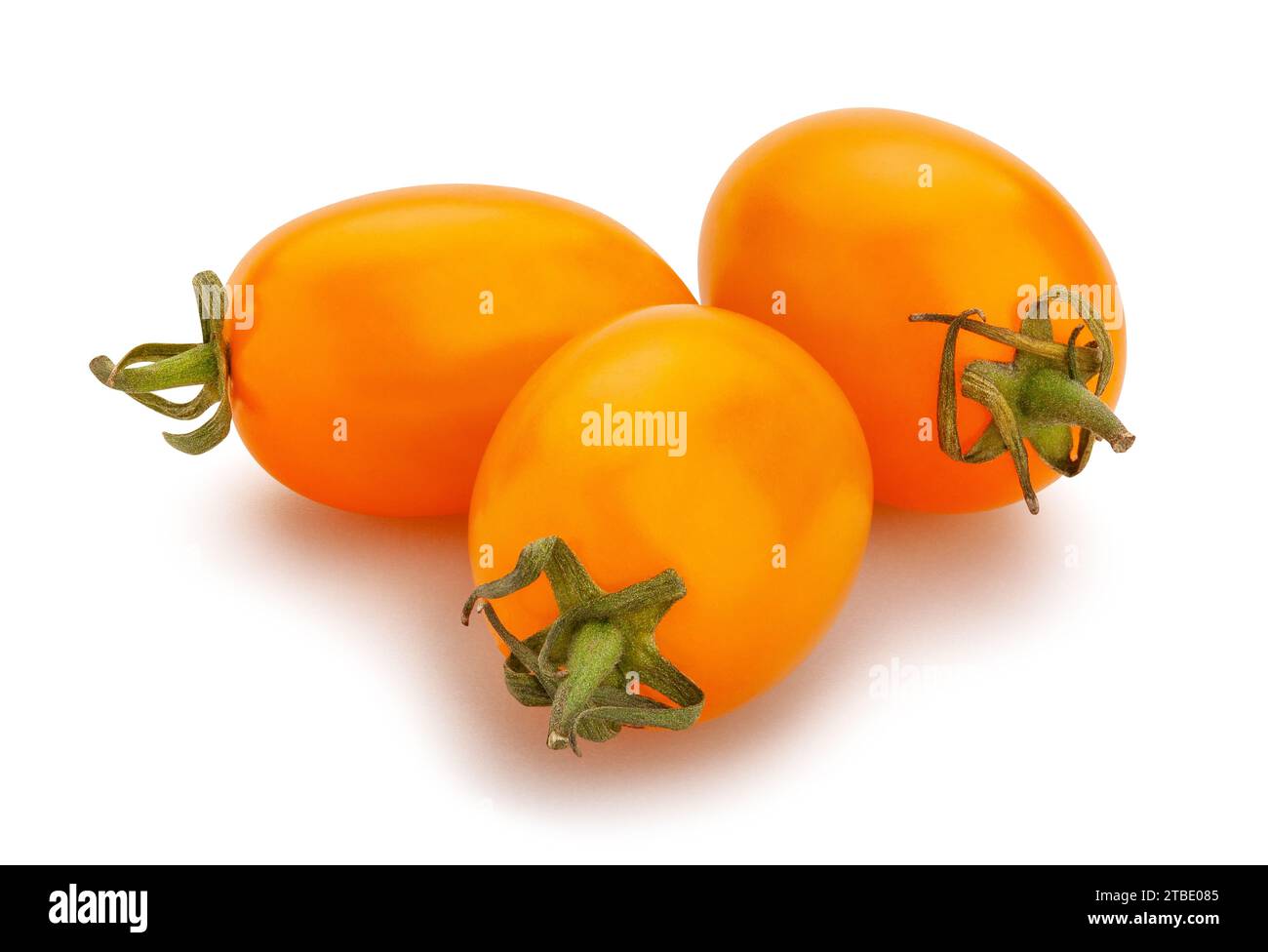 orange plum cherry tomato path isolated on white Stock Photo