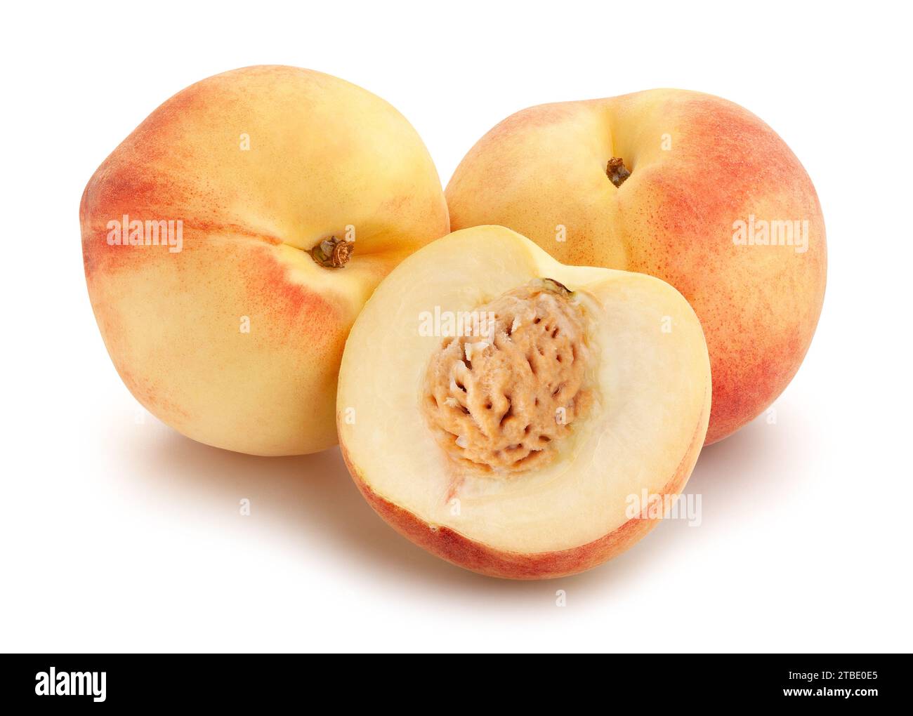 white peach path isolated on white Stock Photo