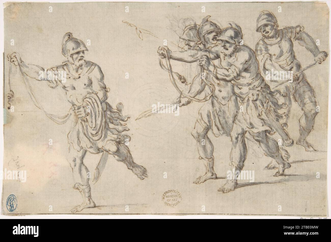 Soldiers Running 1880 by Anonymous, Italian, 16th century Stock Photo