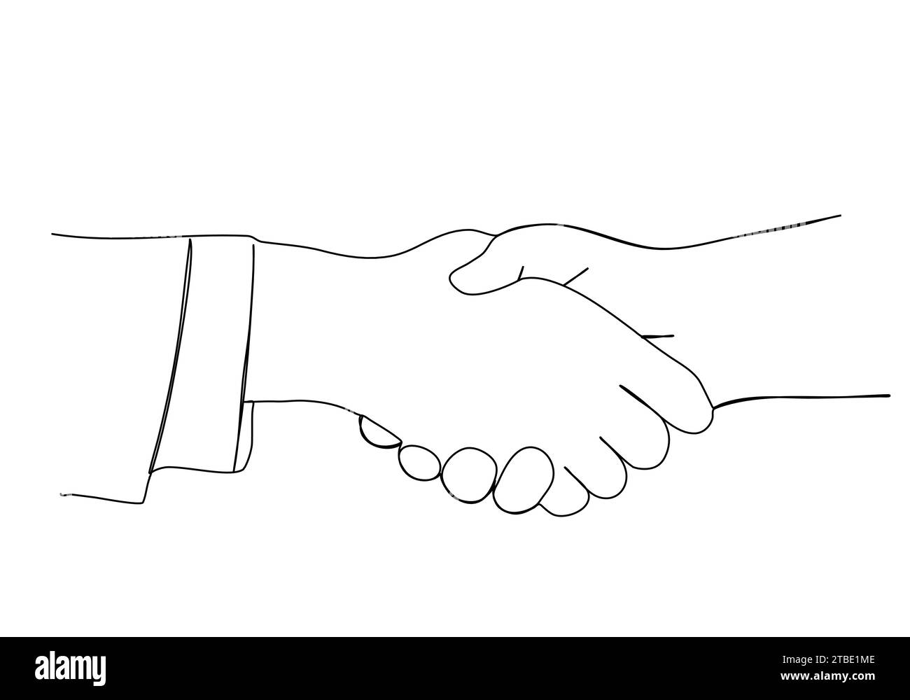 One line drawing handshake vector illustration Stock Vector Image & Art ...