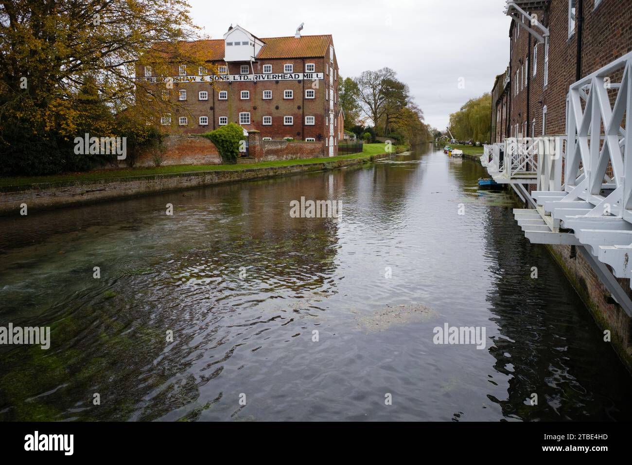 The basin at the end of the Driffield Canal in Yorkshire Stock Photo